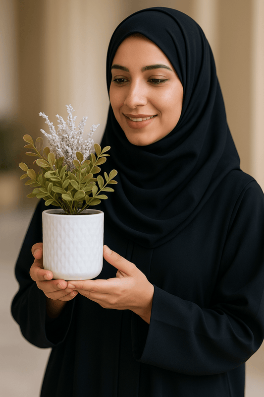 Artificial Potted Plant with Leaves