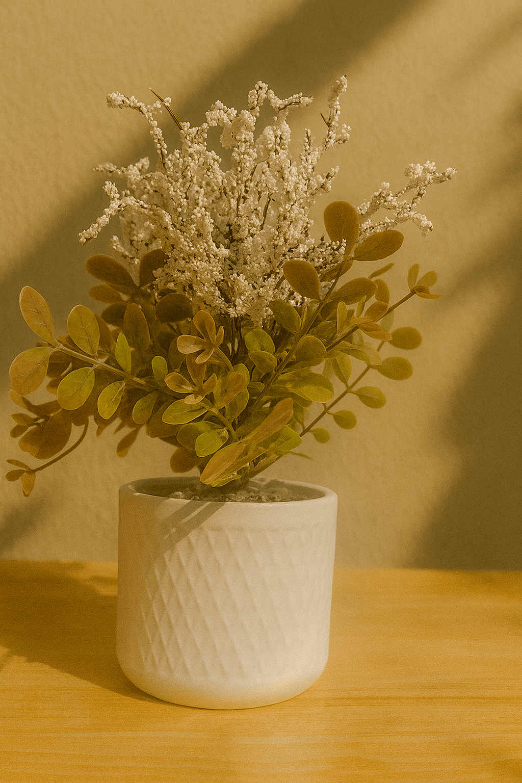 Artificial Potted Plant with Leaves