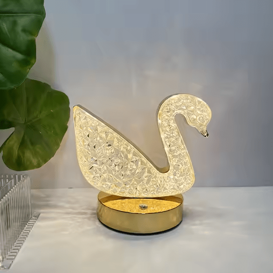 Crystal Swan LED Table Lamp